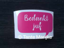 Losse sticker juf/meester ed