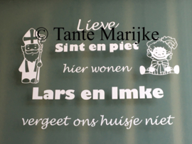 Lieve sint en piet raamsticker A3