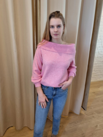 off shoulder trui roze
