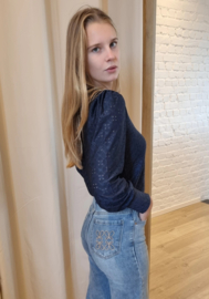 bloesje met ajour marineblauw JDY