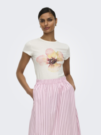JDYAVA LUCKY S/S O-NECK TOP JRS EXP roze bloem