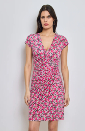 stretch jurk roze print