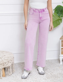 FR hoge taille wide fit washed lila