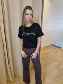 T-shirt cream zwart