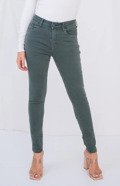 middelhoge taille flex stretch mosgroen