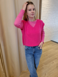 ruimer truitje zonder mouwen fuchsia