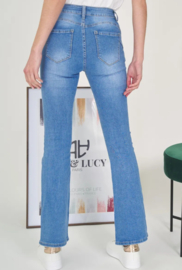 Hoge taille bootcut lichtblauwe jeans super stretch ALH1560