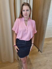 bloesje met wijdere mouwen roze