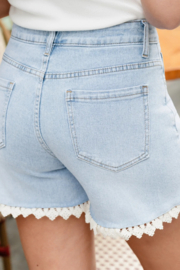 shortje met kanten boordje jeans FOLYROSE