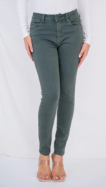 middelhoge taille flex stretch mosgroen