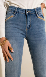 Onado slim jeans met detail washed blue H2594