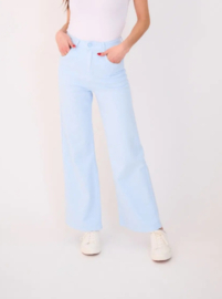 Hoge taille wide fit pastelblauwe jeans
