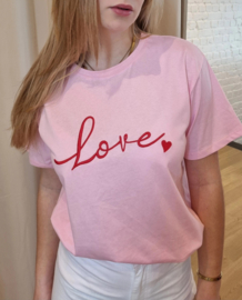 T-shirt love roze