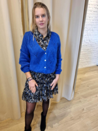 ajour cardigan kobaltblauw