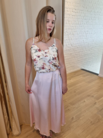 effen rok satijnglans poederroze
