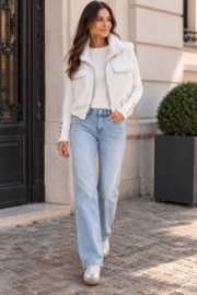Zachte witte faux fur bodywarmer
