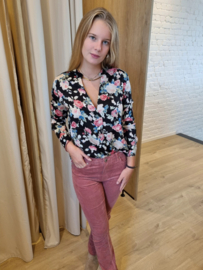 blouse bloemenprint zwart