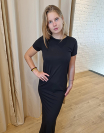 JDYAVA S/S O-NECK DRESS JRS DIA zwart