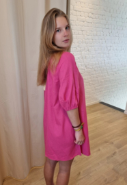 one shoulder jurk fuchsia