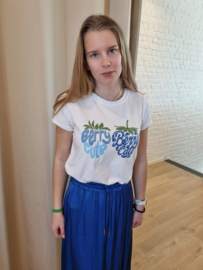 effen maxi rok kobaltblauw met striklintje
