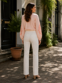Folyrose LESLIE FIT hoge taille wide fit broderie crème