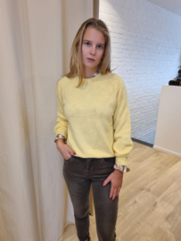 zacht effen truitje lichtgeel