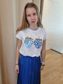 effen maxi rok kobaltblauw met striklintje