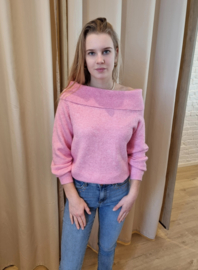 off shoulder trui roze