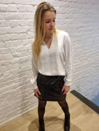 blouse met kanten afwerking wit