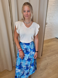 gladde rok met print blauw