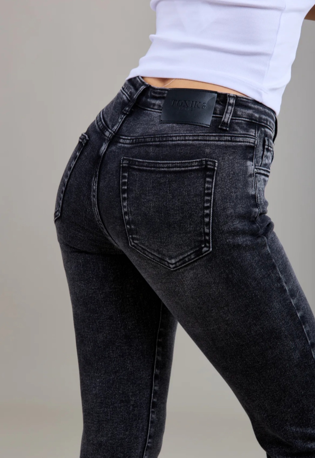 Toxik mom jeans dark grey L20029-37