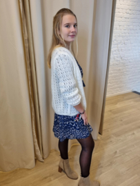 losse jurk blauwe luipaardprint