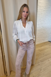 blouse met lurex ecru