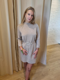 gebreide jurk beige