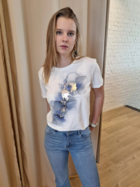 T-shirt met blauw en gouden accent