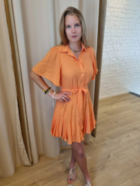 jurk met frulletjes oranje
