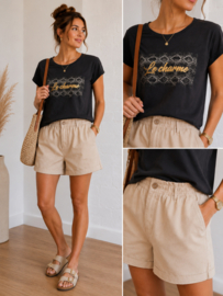 T-shirt le charme zwart