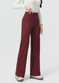 Sister wide jeans met hoge taille  bordeaux  ST 6039