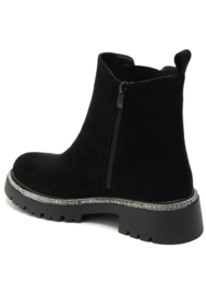 enkelboot met strass zwart