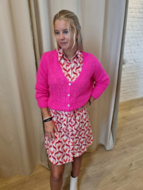 hemdjurk met roze geometrische print