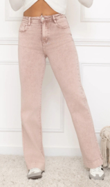 FR hoge taille wide fit zacht roze