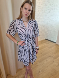 jurk met voile wit/lila JDYJENIFY