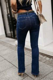 EB middelhoge taille bootcut donkerblauw 088