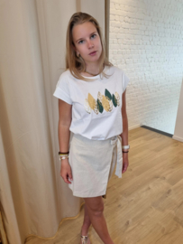 T-shirt met veertjes kaki