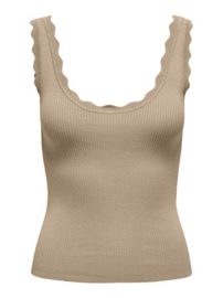JDYNANNA S/L SCALLOP EDGE TOP KNT NOOS taupe