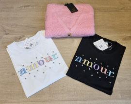 T-shirt amour wit of zwart