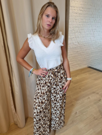 romantische witte katoenen top met klein perfo detail