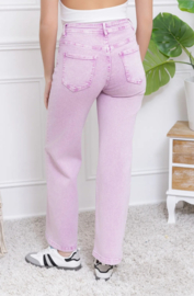 FR hoge taille wide fit washed lila