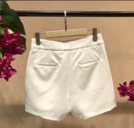 gekleed chino shortje wit