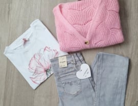 T-shirt bloem roze